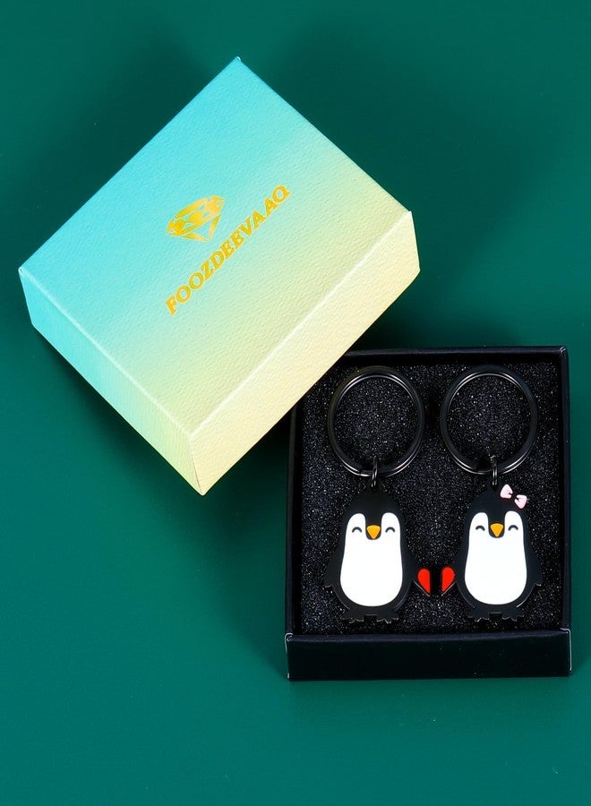 FOOZDEEVAAQ Matching Keychains for Couples Penguin Keychain Christmas Stocking Stuffers for Women Men White Elephant Gifts for adults Valentines Gifts for Boyfriend Girlfriend 11th Anniversary Husband Birthday - Image 3